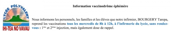 Information vaccinodrôme éphémère